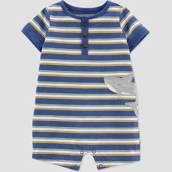 Carter's Just One You®️ Baby Boys' Shark Striped Romper - Blue