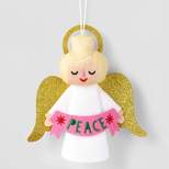 Felt 'Peace' Angel Christmas Tree Ornament Pink - Wondershop™
