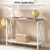 MaseiKar Farmhouse Console Table, Narrow Entryway Table, Sofa Table with 2 Open Shelves, for Hallway, Living Room, White and Greige - 4 of 4