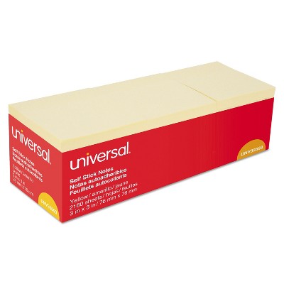 Universal Self-Stick Note Pads 3" x 3" Yellow 90-Sheet 24/Pack 35693