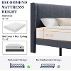 Bed Frame with Upholstered Headboard, Wooden Platform Design with 2 Storage Pockets, Vertical Channel Tufted Wingback, Strong Wooden Slats. - 4 of 4