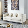 TiramisuBest 81" 3-Seater Oversized Sectional Sofa, Deep Plush Seating with 3 Pillows for Living Room & Bedroom - Ivory - 3 of 4