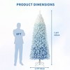 7.5FT Blue Gradient Pencil Christmas Tree – Prelit with 100 Dual Color LEDs, Snow Flocked, 320 Branch Tips, Metal Stand - 2 of 4