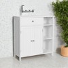 Serene White Bathroom Storage Cabinet with Adjustable Shelves and Drawer - Easy Assembly - 3 of 3