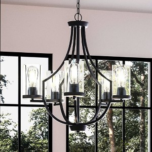 Urban Ambiance Luxury Contemporary Chandelier 26''H x 26''W,  Midnight Black Finish,  Mesa Collection, UHP4369 - 1 of 4