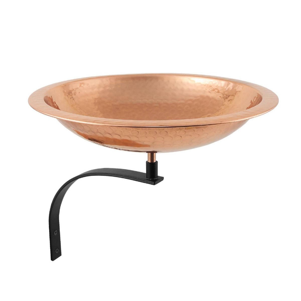Achla Designs 12.5" Hammered Copper Birdbath with Wall Mount Bracket Polished Copper Plated