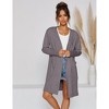 Women's Long Cardigans Cozy Open Front Casual Fall Sweater Coat with Pocket - 2 of 4