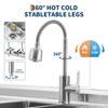 Freestanding Stainless Steel Laundry Utility Sink 40" Single Bowl with Right Drawer, 360° Swivel Hot & Cold Faucet, Multifunctional Storage - 3 of 4
