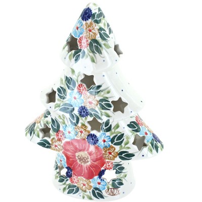 Blue Rose Polish Pottery Amelie Small Christmas Tree Luminary