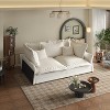 MYINDA 90.55" Modern Comfy Upholstered Sofa Cloud Couch, Convertible Deep Seat Chaise Longue for Living Room,BEIGE - 3 of 4