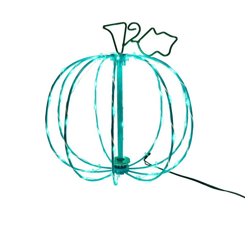 10In Spooky Town 3D Wire Décor Teal Lights Ac/tiny Lites On/off Pumpkin, 1 of 3