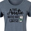 Women's - Instant Message - This Auntie Needs Her Coffee Graphic T-shirt Dress - 2 of 4