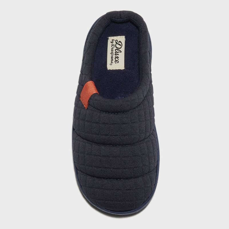 dluxe by dearfoams Kids' Dave Quilted Slide Slippers - Navy, 1 of 5
