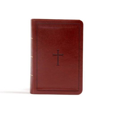 CSB Large Print Compact Reference Bible, Brown Leathertouch - by  Csb Bibles by Holman (Leather Bound)