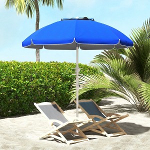 PAGED 9FT Patio Umbrella Double Top Ruffled Market Umbrella with Push Button Tilt and Crank for Garden, Poolside, Base Not Included - 1 of 4