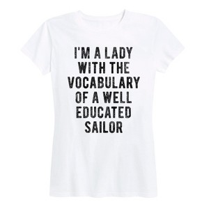 Women's - Instant Message - Vocabulary of a Well Educated Sailor Short Sleeve Graphic T-Shirt - 1 of 4