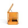 SEVOBAL Pet Crates and Houses 2 Tier Wooden Rabbit Hutch Wheels Locking Door Removable Tray for Outdoor Patio Garden, Orange, 35.43"*19.7"*21.65" - 4 of 4