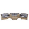 130.3" Outdoor Rattan Half-Moon Sectional Sofa Set with Coffee Table and Side Table, Free Combination - 4 of 4