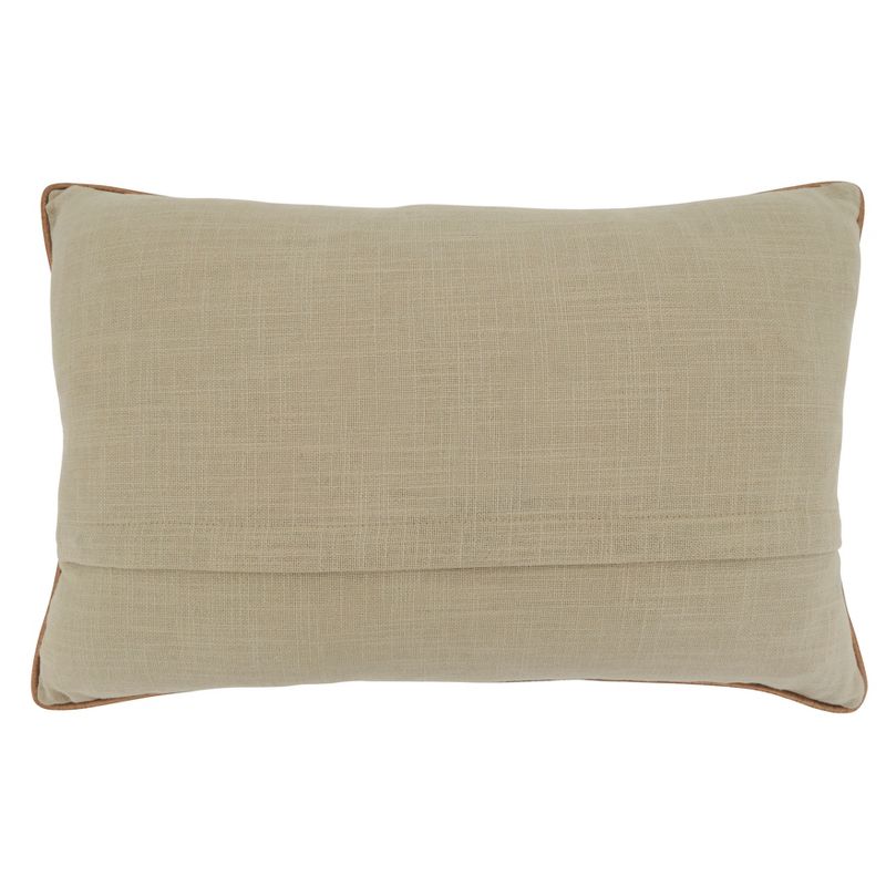 Saro Lifestyle Embroidered Bird + Branch Pillow - Down Filled, 14"x22" Oblong, Natural, 2 of 3