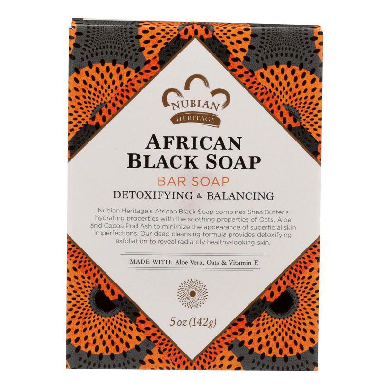 Nubian Heritage Detoxifying and Balancing African Black Bar Soap - 5 oz, 1 of 6