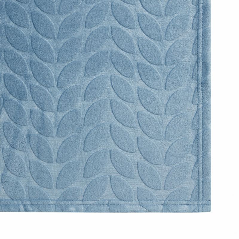Kate Aurora Pastel Chic Embossed Leaves Ultra Plush Accent Throw Blanket - 50 in. W x 60 in. L, 3 of 6