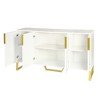 YOOCOZZ Particle Board Modern sideboard,Kitchen Cabinet with Metal handles and Legs, Adjustable Shelves and Four Doors - 4 of 4