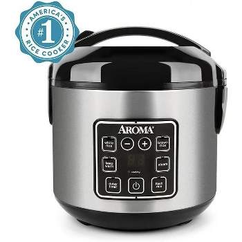 Aroma 8-Cup (Cooked) Rice & Grain Cooker, Steamer, New Bonded Granite Coating Refurbished