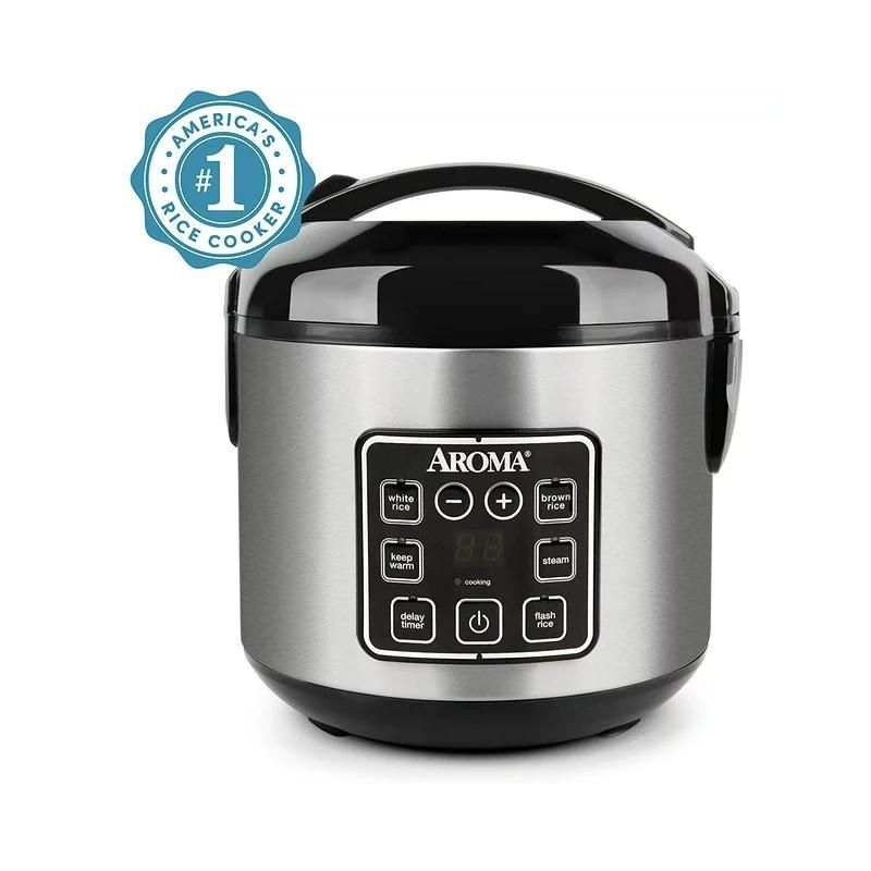 Aroma 8-Cup (Cooked) Rice & Grain Cooker, Steamer, New Bonded Granite Coating Refurbished, 1 of 5