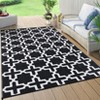 6 x 9 ft Plastic Red White Rectangular Beach Front Porches Patio Picnic RV Camping Garage Geometric Persian Area Rug - 2 of 4