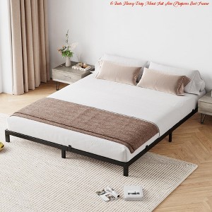 Twin Size/Full Size/Queen Size Metal Platform Bed Frame - 6/10 Inch Heavy Duty, Noise-Free Foundation - 1 of 4