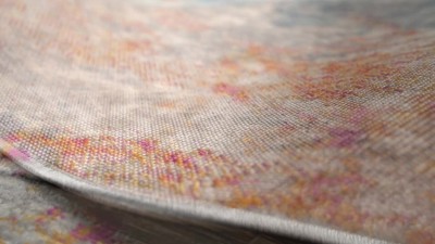 3' x 5' Blue and Multicolor Abstract Synthetic Area Rug