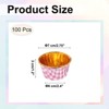 Unique Bargains Round-Grid Greaseproof Single-sided Aluminum Foil Cupcake Liners 100 Pcs - 2 of 4