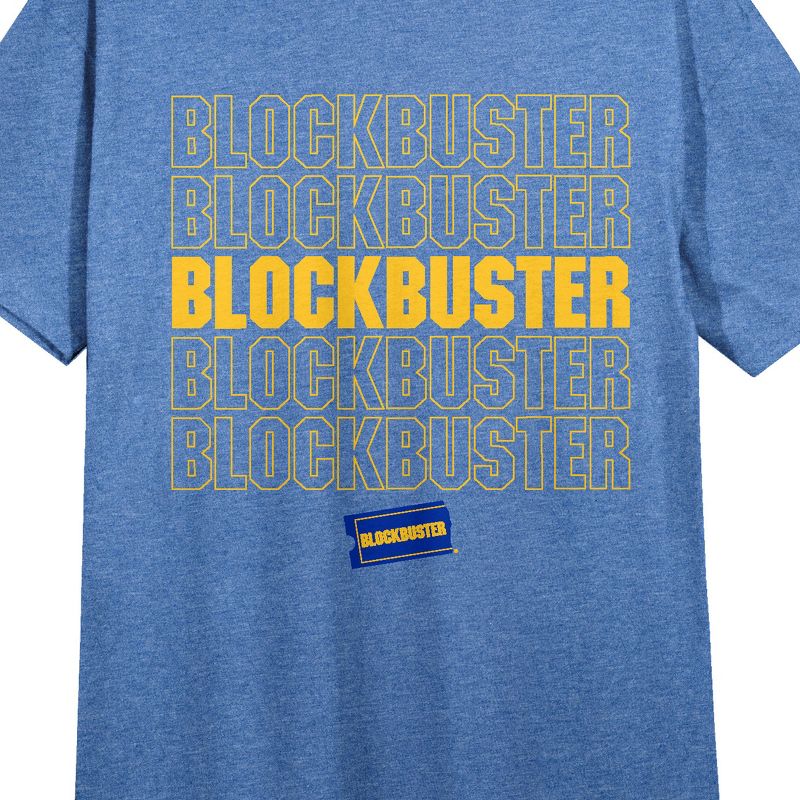 Blockbuster Title and Logo Women's Royal Blue Heather Graphic Tee, 2 of 4