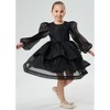 2Bunnies Girls' Organza Long Sleeve Tiered Babydoll Skater Dress - 2 of 4