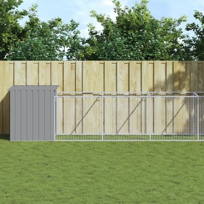 vidaXL Dog House Anthracite Galvanized Steel Large Durable Dog House