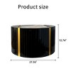 27.5" Modern Round Mirror Coffee Table with Glass Top, Compact Marble-Pattern Center Table or End Table for Living Room, Apartment-Panipeachy - 4 of 4