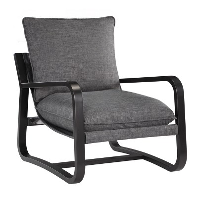 Vynxaria Blaire Sling Chair in  Fabric with Bronze Metal Frame