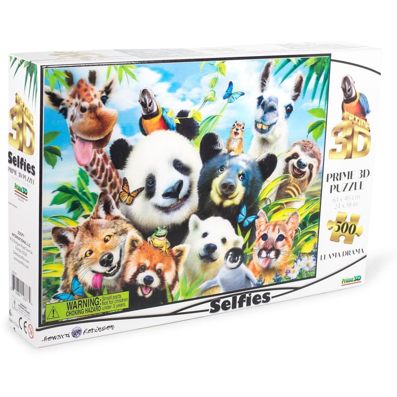 The Zoofy Group LLC Llama Drama Selfie Super 3D 500 Piece Jigsaw Puzzle For Adults And Kids, 1 of 7