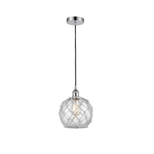 Farmhouse Rope - 1 Light Cord Hung Mini Pendant In Industrial Style-10.75 Inches Tall and 8 Inches Wide - 1 of 1