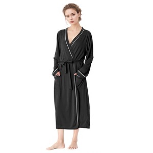 Catalonia Womens Comfy Lightweight Summer Long Robe, Ultra-Soft Breathable Bathrobe with Pockets, Shawl Collar Women Matching Robes, Gift for Moms - 1 of 4