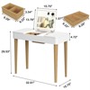 Infurnic Makeup Vanity Table, Vanity Mirror Wood Legs and Flip Up High Definition Mirror, Girls Women Bedroom, White 32.91"*15.75"*29.53" - 4 of 4