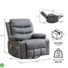 Swivel Rocker Recliner Chair with Massage and Heat 360° Oversized Recliner Single Sofa Seat - 2 of 4