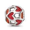 Black Bow Jewelry Sterling Silver Red Heart Enameled Bead Charm - 3 of 4