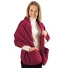 Collections Etc Cozy Fleece Wrap Shawl With Large Front Pockets - Keeps Hands and Shoulders Warm During Cold Winter Season - image 2 of 3