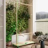 KTMBDW Clothing Garment Rack Clothing Racks on Wheels Rolling Clothes Rack with 6 Wooden Hangers and Adjustable Shelf for Hanging Clothes - 3 of 4