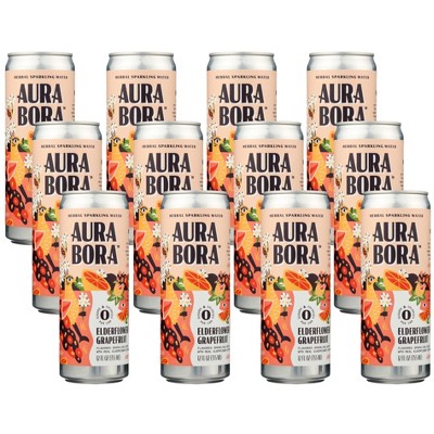 Aura Bora Elderflower Grapefruit Sparkling Water - Case of 12/12 oz