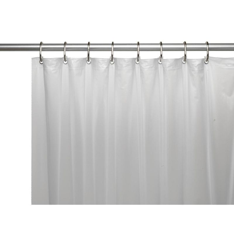 Carnation Home 3 Gauge Vinyl Shower Curtain Liner w/ Weighted Magnets and Metal Grommets in Frosty Clear, 1 of 5