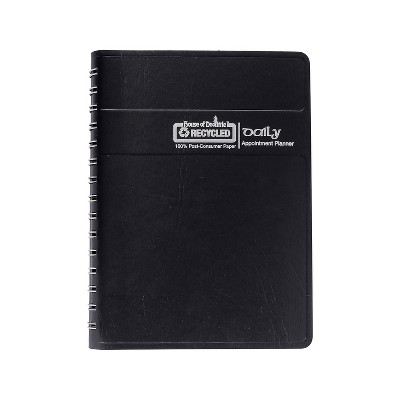 2025 House of Doolittle 5" x 8" Daily Appointment Book Faux Leather Cover Black (28802-25)