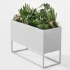 PexFix 36" x 18" White Large Metal Rectangular Planter with Shelves and Drainage Holes for Indoor/Outdoor Tall Plants Flowers - 2 of 4