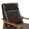 Asher Wood Arm Push Back Recliner Chair, Faux Leather with Light Ash Brown Finish & Channel Stitched Seat - 4 of 4